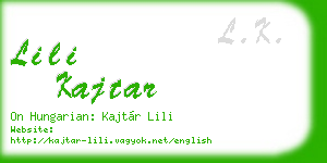 lili kajtar business card